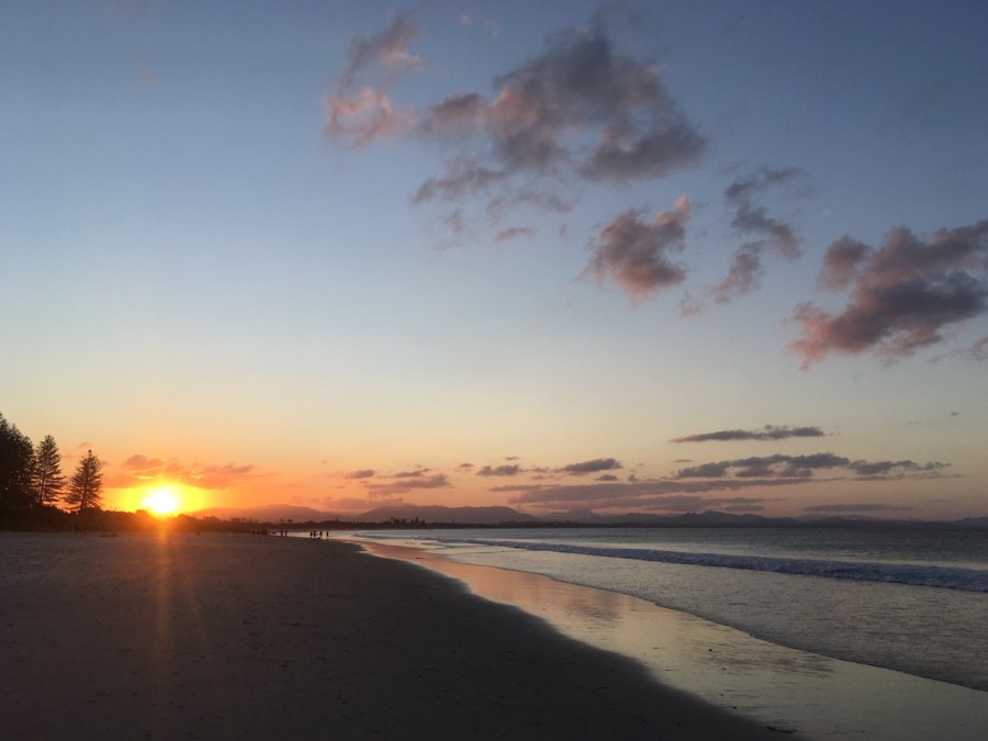 beach at sunset at Byron Bay NSW
